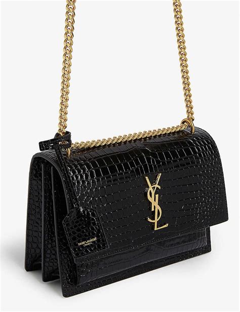 croco shoulder bag ysl|Saint Laurent Sunset Medium YSL Crossbody Bag in Croc .